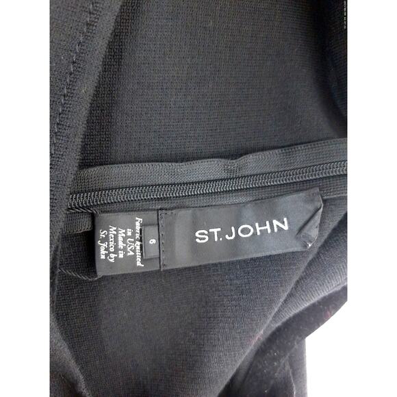 St John Silver Studded Black Wool Sheath Dress Size 6 New - Picture 4 of 9